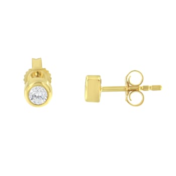 0.20ctw Round Brilliant-Cut Near Colorless Diamond Bezel-Set Stud 10K
Yellow Gold Earrings