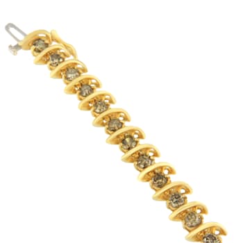 14K Yellow Gold 6.0ctw Round-Cut Diamond 'S' Bracelet