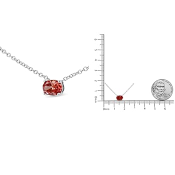 14K White Gold 3/8ctw Lab Grown Pink Oval Solitaire Diamond Necklace
(Pink Color, VS2-SI1 Clarity)