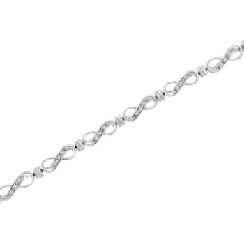 0.16ctw Diamond Accent Infinity Sterling Silver Tennis Bracelet