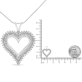 1/2ctw Diamond Heart Rhodium Over Sterling Silver Pendant Necklace with
18" Chain