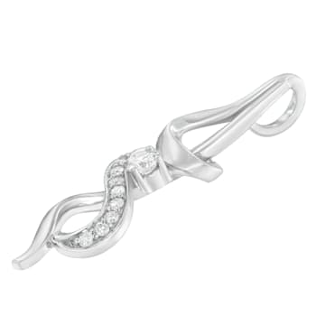 10K White Gold Espira 1/5ctw Round Cut Diamond Swirl Pendant With Chain
(J-K, I1-I2)