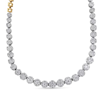14K Yellow Gold IGI Certified 14 3/4ctw Round Diamond Riviera Necklace
(F-G Color, S2-I1 Clarity)