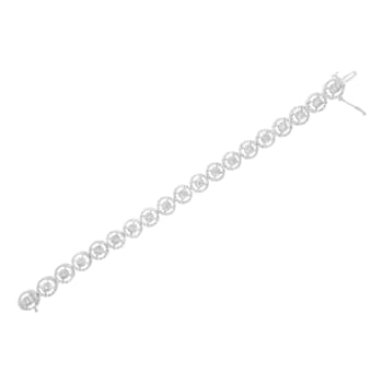 Sterling Silver 1.0ctw Diamond Nested Circle Miracle Set Open Wheel
7" Fashion Link Bracelet