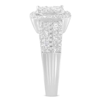 10K White Gold Diamond Cluster Ring (1 Cttw, H-I Color, I1-I2 Clarity) -
Size 7