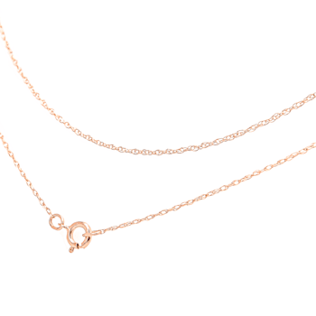 Solid 10K Gold 0.5mm Rope Chain Unisex Necklace - Size 16"