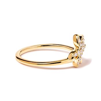 10K Yellow Gold 1/10ctw Diamond  Palm Tree Statement Ring (H-I Color,
I1-I2 Clarity)