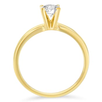 0.50ctw Diamond Solitaire 14K Yellow Gold Engagement Ring