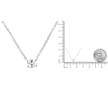 0.20ctw Oval Diamond Solitaire 14K White Gold Necklace