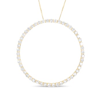 10K Yellow Gold Over Sterling Silver 4ctw Diamond Circle Hoop Necklace
(J-K Color, I1-I2 Clarity)
