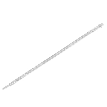 Sterling Silver 1/6ctw Miracle Set Diamond Infinity Link and Station
Tennis Bracelet