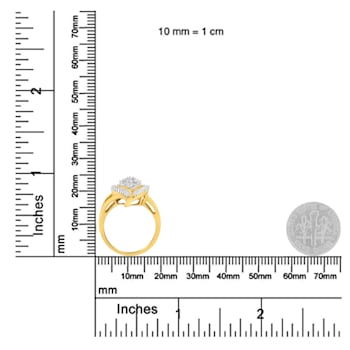 10K Yellow Gold Diamond Cluster Ring (1/2 Cttw, I-J Color, I1-I2 Clarity)