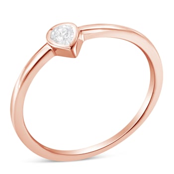 14K Rose Gold Over Sterling Silver 1/20ctw Diamond Miracle Set Ring (J-K
Color, I1-I2 Clarity)