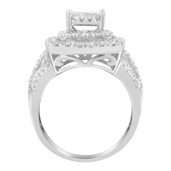 14K White Gold Diamond Cocktail Ring (1 1/2 cttw, H-I Color, SI2-I1 Clarity)