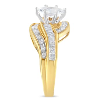 14K Yellow Gold Mixed Shapes Diamond Bypass Ring (1 cttw, H-I Color,
SI1-SI2 Clarity)