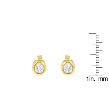 10K Yellow Gold 1/4ctw Round Brilliant-Cut Near Colorless Diamond
Bezel-Set Stud Earrings