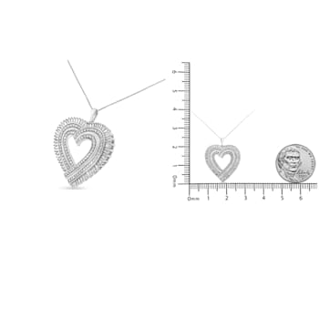1.25ctw Diamond Heart Sterling Silver Necklace