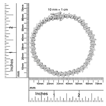 Sterling Silver .25ctw Diamond Miracle-Set "S" Link Tennis Bracelet