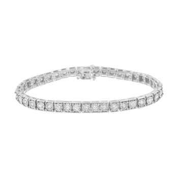 Sterling Silver 2.0ctw Brilliant-Cut Round Diamond Square Frame
Miracle-Set Tennis Bracelet