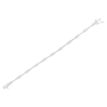 Sterling Silver 1/4 Cttw Diamond Flared-Bar 7" Link-Style Tennis
Bracelet (I-J, I3)