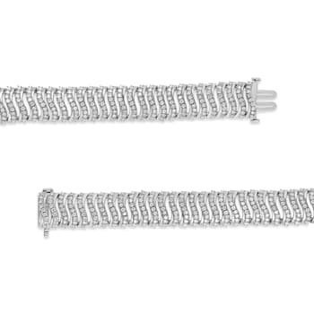 Sterling Silver 5.00ctw Round-Cut Diamond "S" Link Bracelet