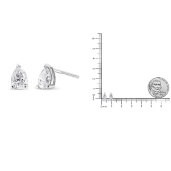 0.75ctw Pear Shape Solitaire Lab Grown Diamond Stud Earrings