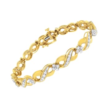 10K Yellow Gold 1.0ctw Round-Cut Diamond Infinite Love Bracelet
