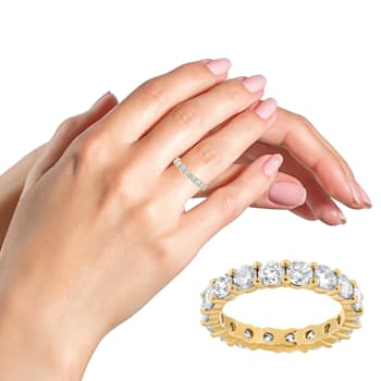 14K Yellow Gold 3.00ctw Round Cut Diamond Eternity Band (J-K Color,
VS1-VS2 Clarity)