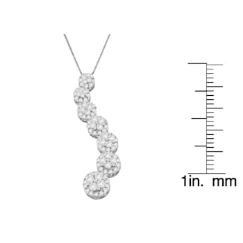10K White Gold Round Diamond Journey Circle Pendant w\chain (1.0ctw, H-I
Color, I1-I2 Clarity)