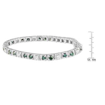 14K White Gold 4.75ctw Blue Diamond Bracelet