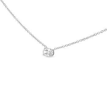 0.375ctw Oval Lab Grown Diamond 14K White Gold Solitaire Necklace