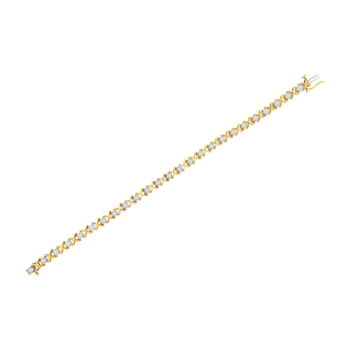 10K Yellow Gold Over Sterling Silver 1.0ctw Diamond Link Bracelet