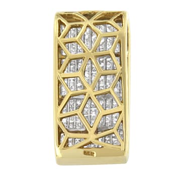 14K Yellow Gold Princess Cut Diamond Block Pendant w\chain (2 5/8ctw,
H-I Color, SI2-I1 Clarity)