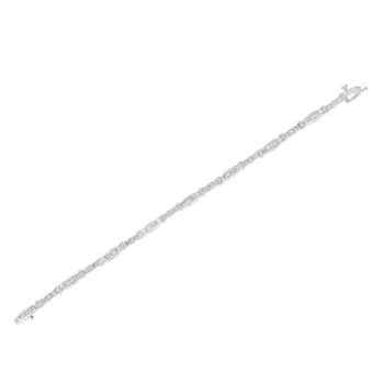 10K White Gold 3.0ctw Geometric Pattern Diamond Tennis Bracelet