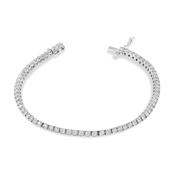 14K White Gold 1.0ctw Miracle Set Round-Cut Lab Grown Diamond Illusion
Tennis Bracelet