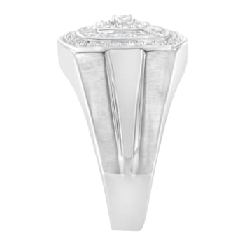 14K White Gold Men's Diamond Band Ring (1 cttw, H-I Color, SI1-SI2 Clarity)