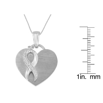 Sterling Silver 1/10ctw Diamond Heart Pendant w\chain (H-I, I1-I2)