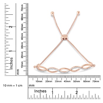 Diamond Infinity 14K Rose Gold Over Sterling Silver Bolo Bracelet
