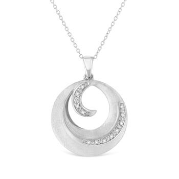 .925 Sterling Silver Pave-Set Diamond Accent Fashion Circle 18"
Pendant Necklace