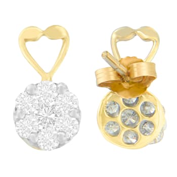 14K Yellow Gold 1.ctw Round-cut Diamond Earrings