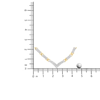 10K Two-tone Gold 1.0ctw Mixed Cut Diamond "V" Shape Necklace
(I-J Color, I1-I2 Clarity)