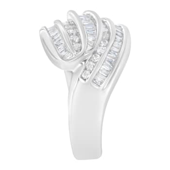 14K White Gold Diamond Bypass Band Ring (1.0ctw, H-I Color, SI1-SI2 Clarity)