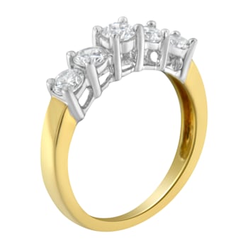 14K Yellow Gold 5 Stone Diamond Ring (1 cttw, H-I Color, SI1-SI2 Clarity)