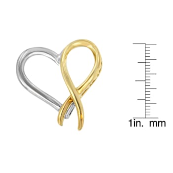 10K Gold Over Sterling Silver Two-tone Heart-shaped Pendant With Chain