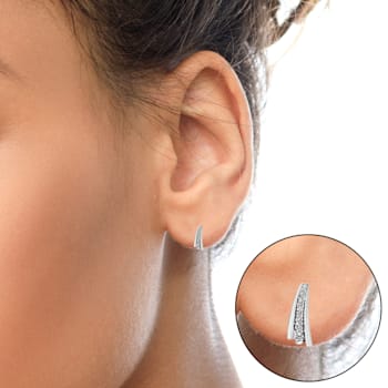 Sterling Silver 1/2 Cttw Round Diamond Graduated Huggie Earrings (I2-I3
Clarity, I-J Color)