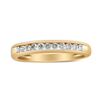 10K Yellow Gold Over Sterling Silver 1/4ctw Round Diamond Wedding Ring
(K-L Color, I1-I2 Clarity)