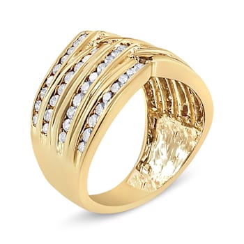 1.50ctw Champagne Diamond 10K Yellow Gold Over Sterling Silver Band
