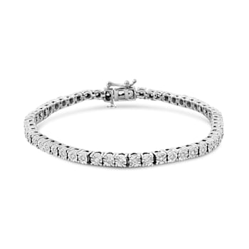 Sterling Silver .50ctw Lab Grown Diamond Illusion-Set Miracle Plate
Tennis Bracelet