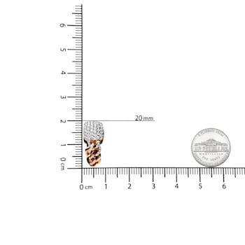 18K Rose Gold Pave Round Diamonds Chain Huggie Earrings