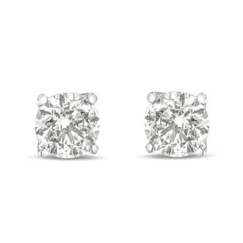 14K White Gold 1.0ctw Round Brilliant Cut Lab Grown White Diamond
Classic Solitaire Stud Earrings